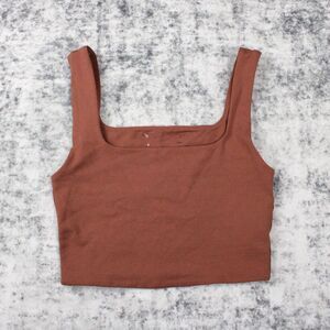 Babaton Aritzia Womens Size XS Sculpt Brown Tank Top Squareneck Cropped